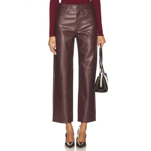 PISTOLA Pants - NEW PISTOLA jett high rise bowed straight pant in cabernet